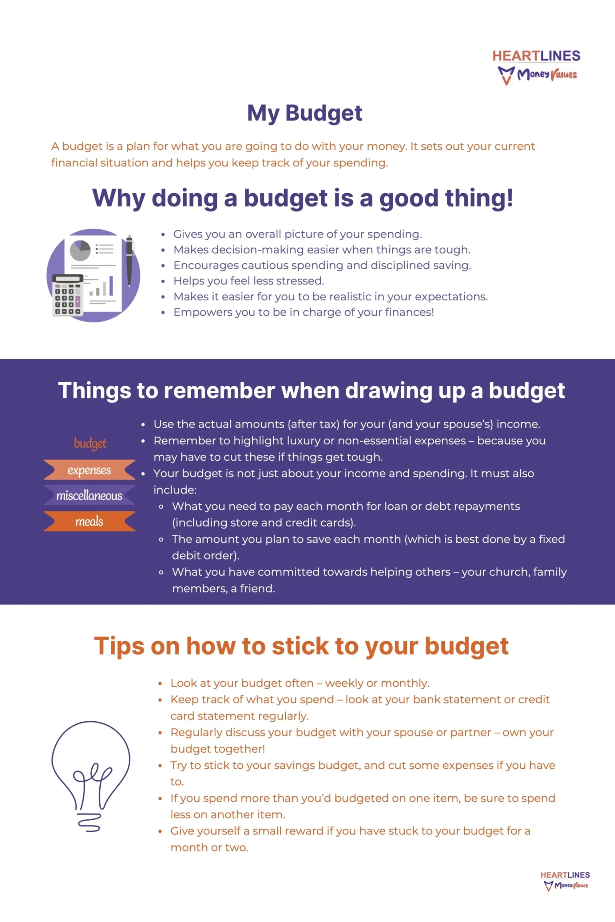 Money Values Budget Template Money Values Budget Template
