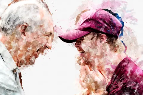 Watercolour Grandfather boy Watercolour Grandfather boy