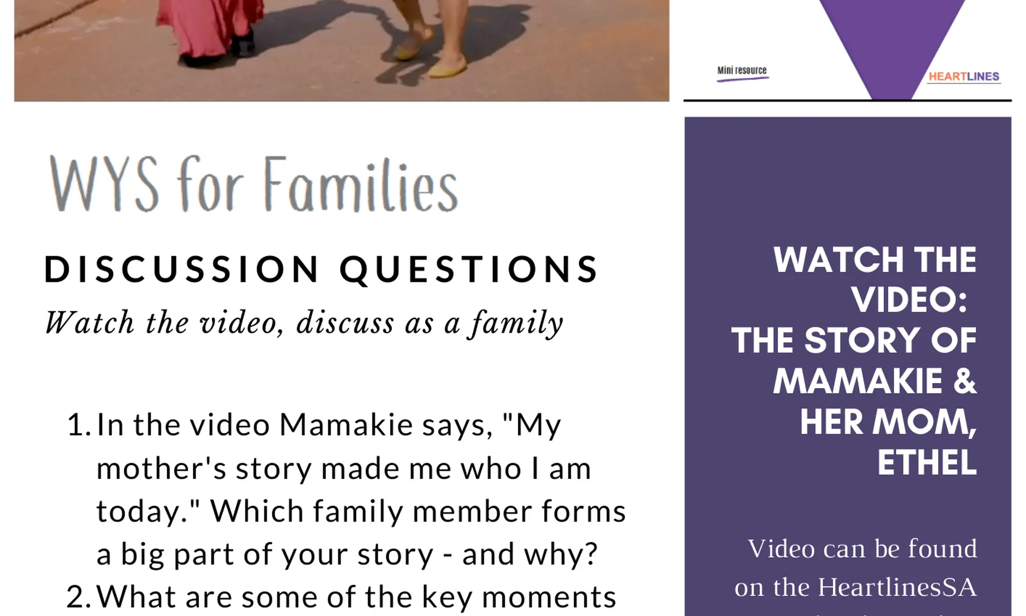 WYS for Families discussion questions 1 WYS for Families discussion questions 1